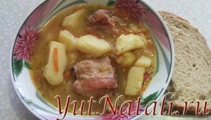 Картофельный соус с курицей.